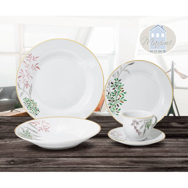 Porseleinen Servies Aurelie - servies 6 persoons 30-delig - Bloemen