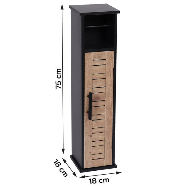 Toiletrolhouder met toiletroldispenser serie Bergen - 18x18x75 cm