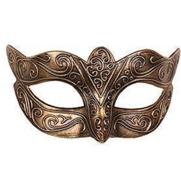 Venetiaans verkleed masker - goud - kunststof - volwassenen - Verkleedmaskers