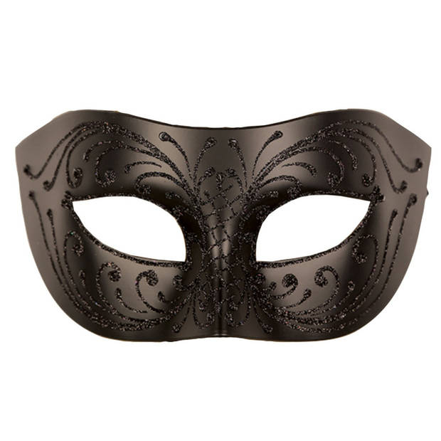 Venetiaans oogmasker - zwart voor volwassenen - Carnaval verkleed maskers - Verkleedmaskers