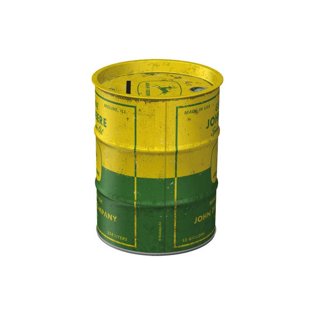 Nostalgic Art Spaarpot blik John Deere - tractor merk - 10 x 13 cm - Spaarpotten