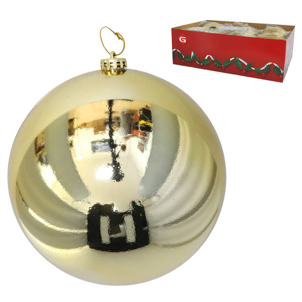 Gerimport Grote decoratie kerstbal - goud - 20 cm - kunststof - Kerstbal