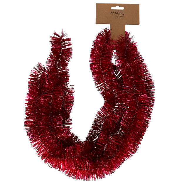 Inge Christmas Goods kerstslinger - rood - folie - 270 cm - lametta - Kerstslingers