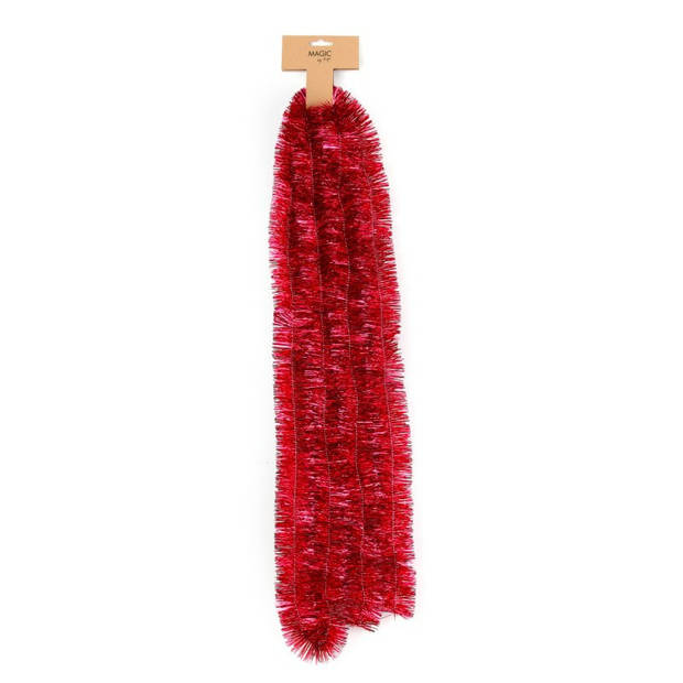 Inge Christmas Goods kerstslinger - rood - folie - 270 cm - lametta - Kerstslingers