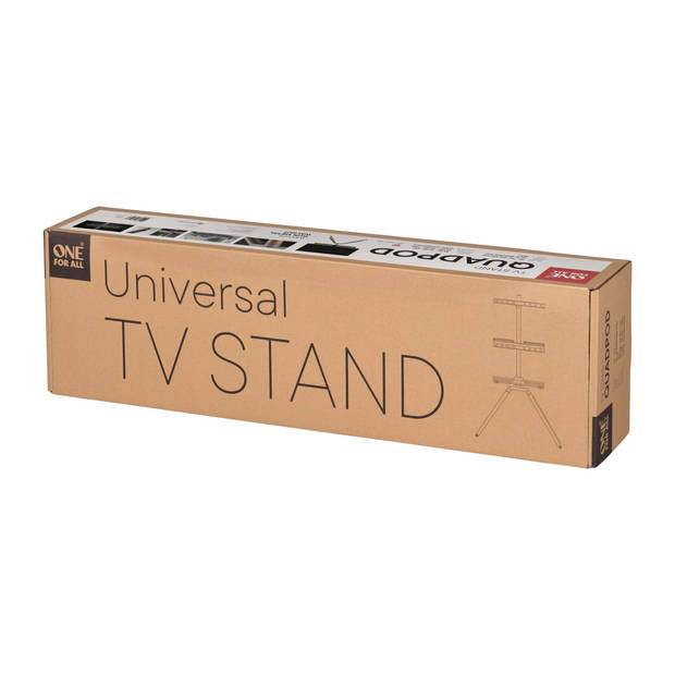 One For All WM7475 Quadpod TV standaard - eiken/donkergrijs