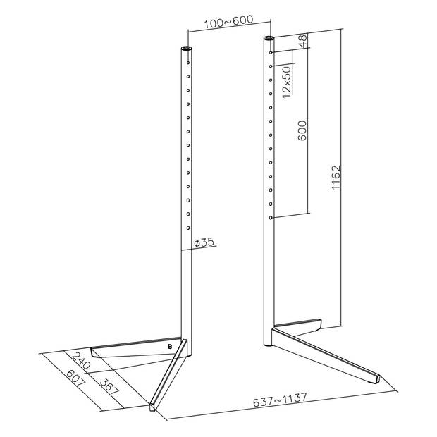 One For All EZ Universele TV Standaard (WM7610) - VESA 600 - zwart