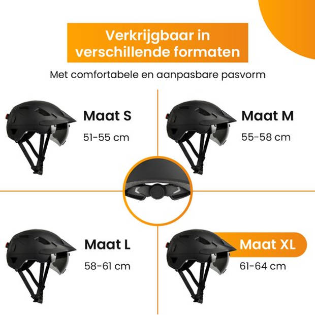 R2B Fietshelm Volwassenen voor Speed Pedelec & Snorfiets - LED-verlichting - Maat XL - 61-64 cm - Fietshelm Dames