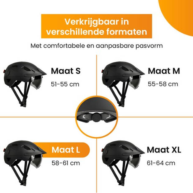 R2B Fietshelm Volwassenen voor Speed Pedelec & Snorfiets - LED-verlichting - Maat L - 58-61 cm - Fietshelm Dames