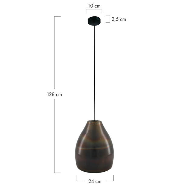 DKNC - Hanglamp metaal - 24x24x28cm - Zwart