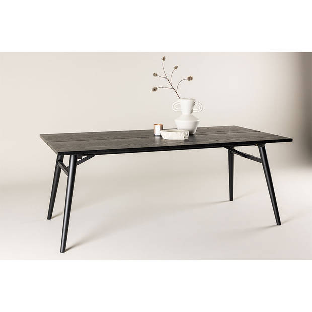 Sleek eetkamertafel 95x195 cm zwart.