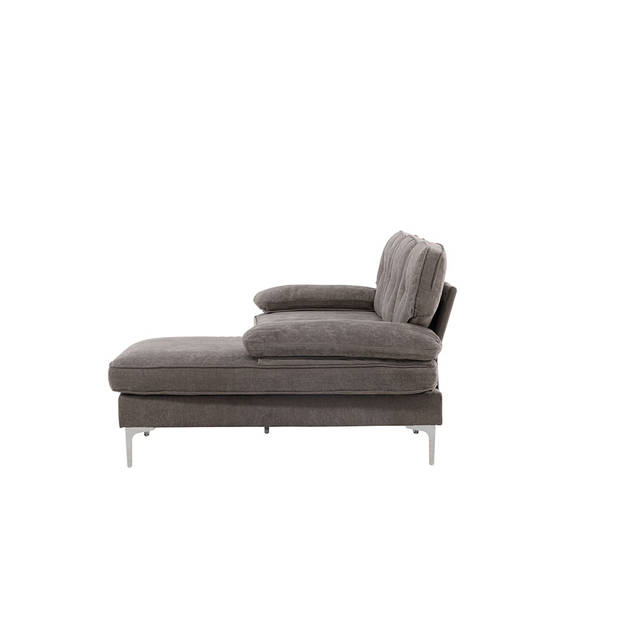 Remis bank chaise longue bank rechtse donkergrijs.