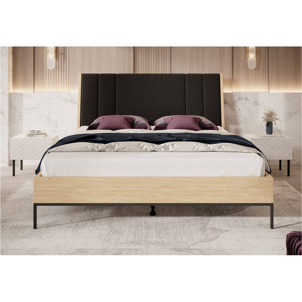 Meubella Tweepersoonsbed Luxor - Eiken - 180x200 cm