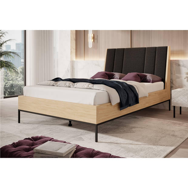 Meubella Tweepersoonsbed Luxor - Eiken - 140x200 cm