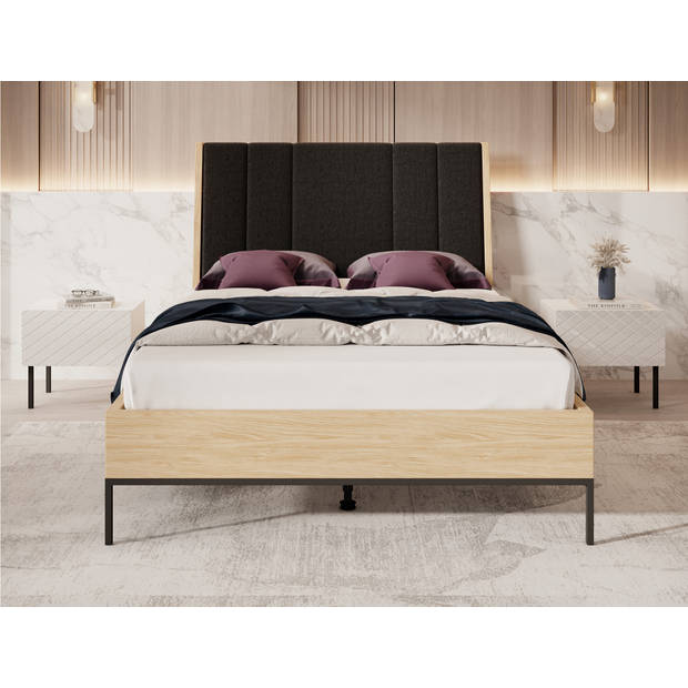 Meubella Tweepersoonsbed Luxor - Eiken - 140x200 cm