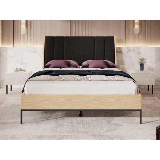 Meubella Tweepersoonsbed Luxor - Eiken - 160x200 cm