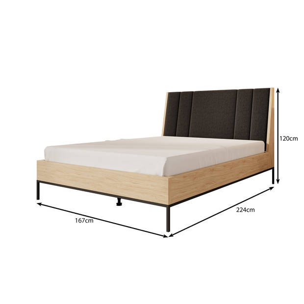 Meubella Tweepersoonsbed Luxor - Eiken - 160x200 cm