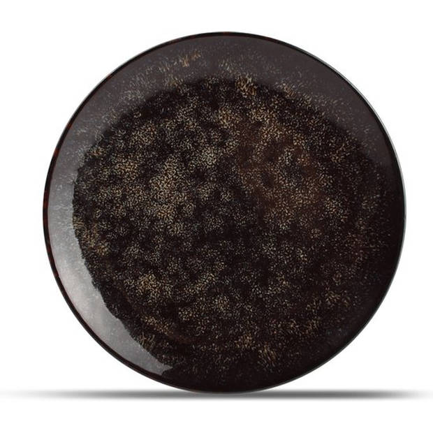 Hazy Black Dessertbord - Porselein - Ø 20 cm - Set van 4