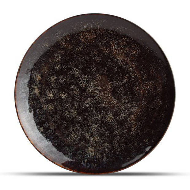 Hazy Black Plat Dinerbord - Porselein - Ø 26 cm - Set van 4