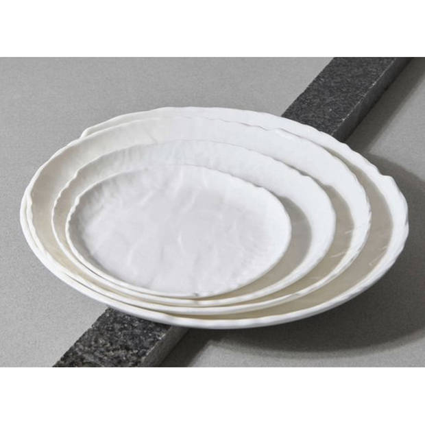 1 x Chic Livelli Dinerbord - 26 cm - Wit - Porselein - Reliëf