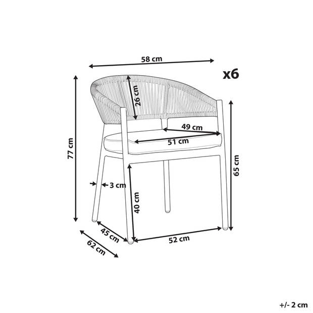 Beliani FLAVIA - Tuinstoel-Donkere houtkleur-Aluminium