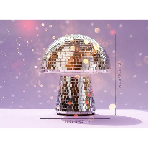 JONSKA Decoratie Disco paddenstoelen - Huisdecoratie - 2 Delig - 16 x 14,5 cm