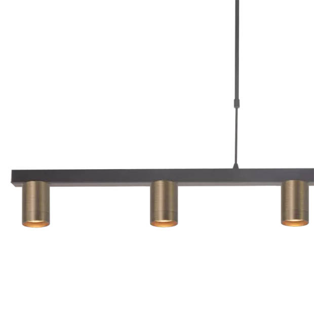 Highlight Hanglamp Perugia 5 lichts L 120 cm brons zwart