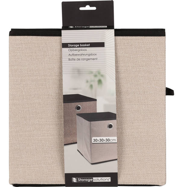 Storage Solutions Opbergmand/kastmand - 2x - karton/kunststof - 28 liter - bruin - 30 x 30 x 30 cm - Opbergmanden