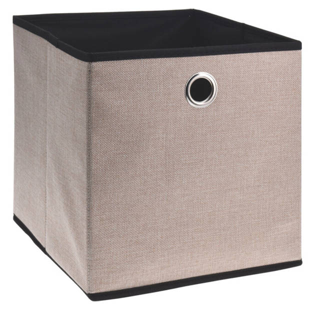 Storage Solutions Opbergmand/kastmand - karton/kunststof - 28 liter - beige - 30 x 30 x 30 cm - Opbergmanden