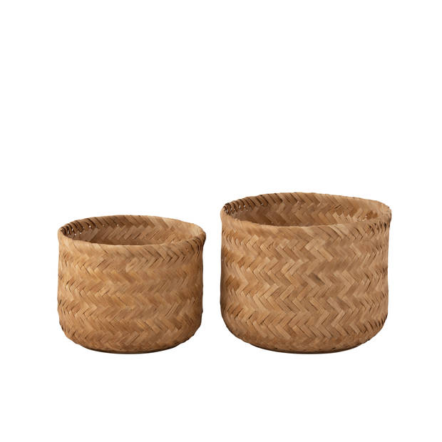 J-line - Set Van Twee Mand Bamboo Naturel - 40x40x29.5cm