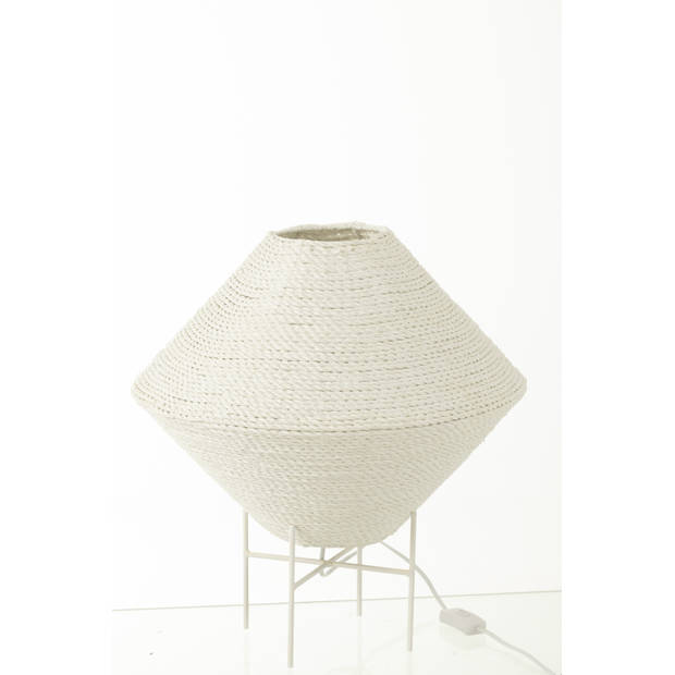 J-line - Hanglamp Ufo Raffia Wit Large - 40x40x32cm