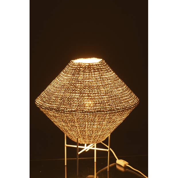 J-line - Hanglamp Ufo Raffia Wit Large - 40x40x32cm