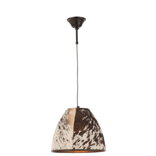 J-line - Hanglamp Koe Bont/metaal Zwart/wit - 34x34x28cm