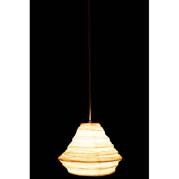 J-line - Hanglamp Nest Raffia Wit - 35x35x28cm