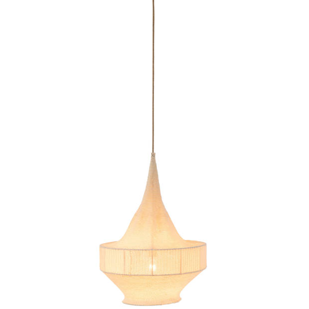 J-line - Hanglamp Handgebreid Beige Small - 45x25x55cm