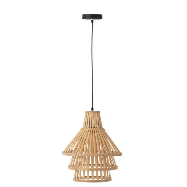 J-line - Hanglamp Lagen Bamboo Naturel Medium - 32.5x32.5x162cm