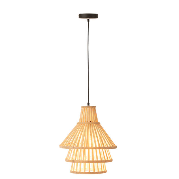 J-line - Hanglamp Lagen Bamboo Naturel Medium - 32.5x32.5x162cm