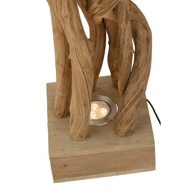 J-line - Tafellamp Takken Hout Naturel - 24x24x56cm