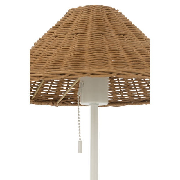 J-line - Tafellamp Metaal/rattan Wit/naturel - 32x32x50cm