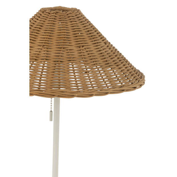 J-line - Tafellamp Metaal/rattan Wit/naturel - 32x32x50cm