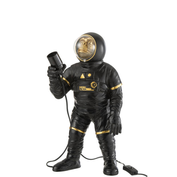 J-line - Tafellamp Astronaut Poly Zwart/goud - 23x22x47cm