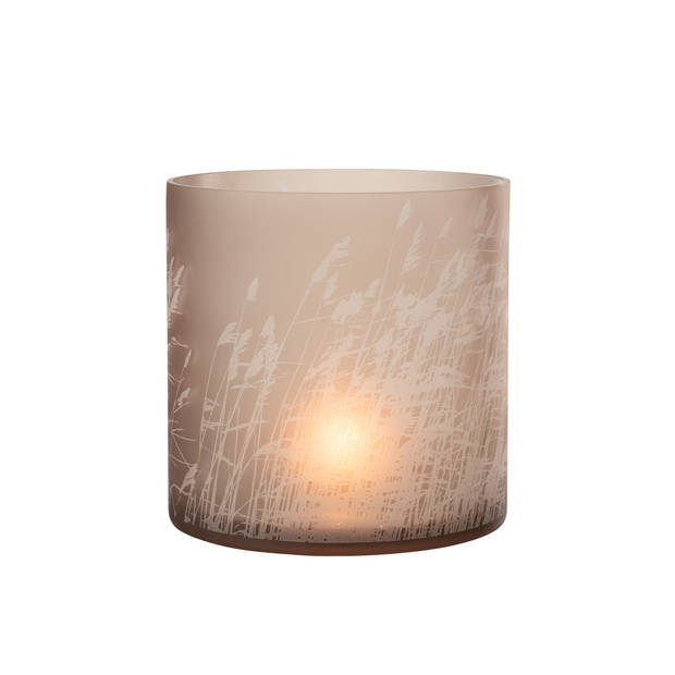 J-line - Windlicht Gras Glas Beige X-large - 25x25x25cm