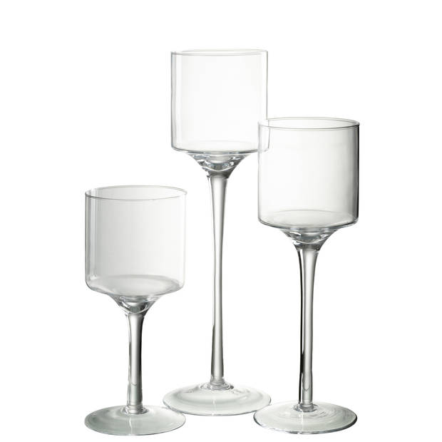 J-line - Windlicht Seni Glas Transparant Large - 16x16x55cm