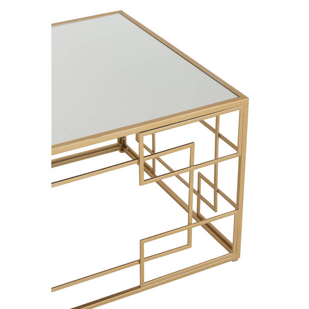 J-line - Salontafel Lijnen Metaal/glas Goud - 120x66x47.5cm