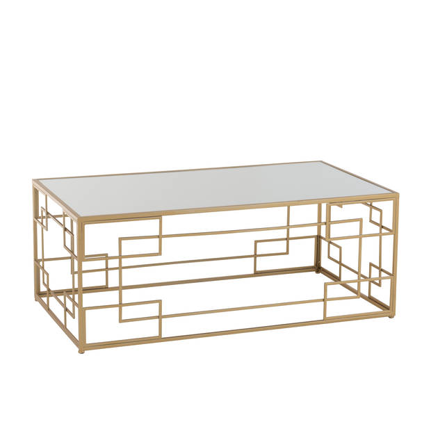 J-line - Salontafel Lijnen Metaal/glas Goud - 120x66x47.5cm