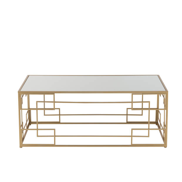 J-line - Salontafel Lijnen Metaal/glas Goud - 120x66x47.5cm