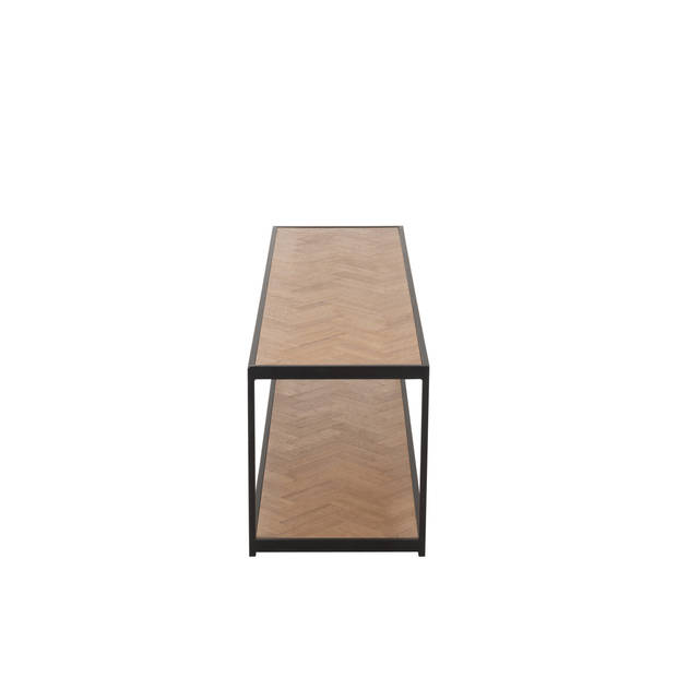 J-line - Salontafel Zigzag Rechthoek Hout/metaal Naturel/zwart - 150x40x44.5cm