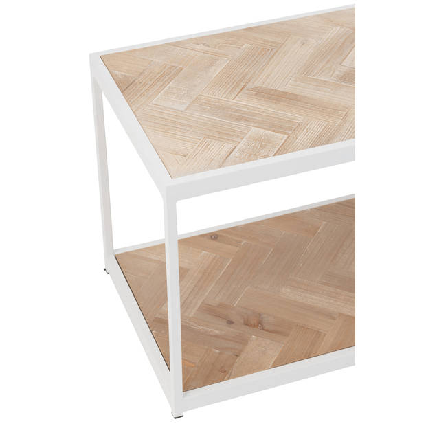 J-line - Salontafel Zigzag Hout/metaal Naturel/wit - 150x40x44.5cm