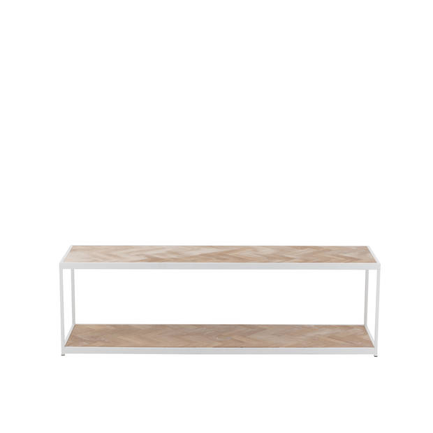 J-line - Salontafel Zigzag Hout/metaal Naturel/wit - 150x40x44.5cm