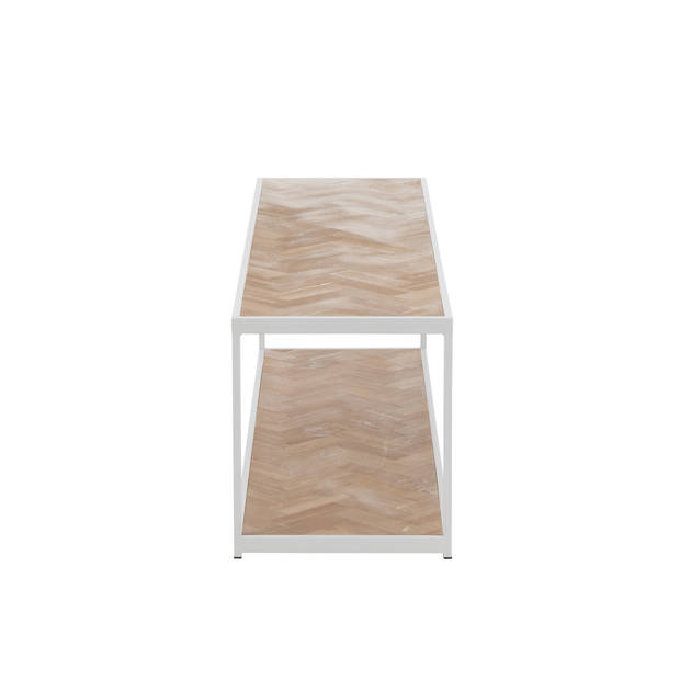 J-line - Salontafel Zigzag Hout/metaal Naturel/wit - 150x40x44.5cm