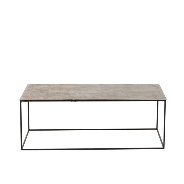 J-line - Salontafel Rechthoek Aluminium/ijzer Zilver/zwart - 110x49x41cm